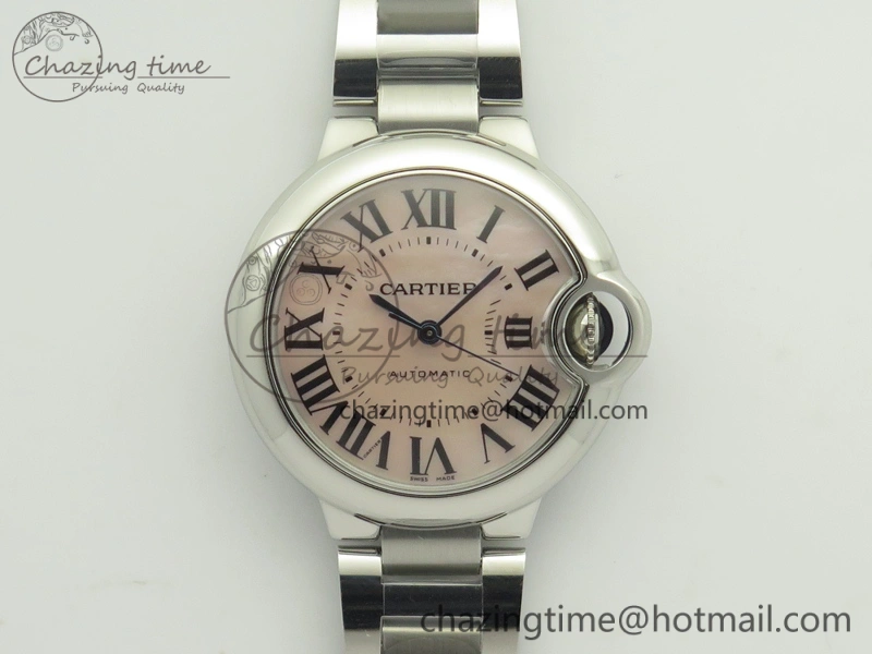 Ballon Bleu 33mm SS V6F 1:1 Best Edition Pink MOP Dial On SS Bracelet SEIKO NH05A