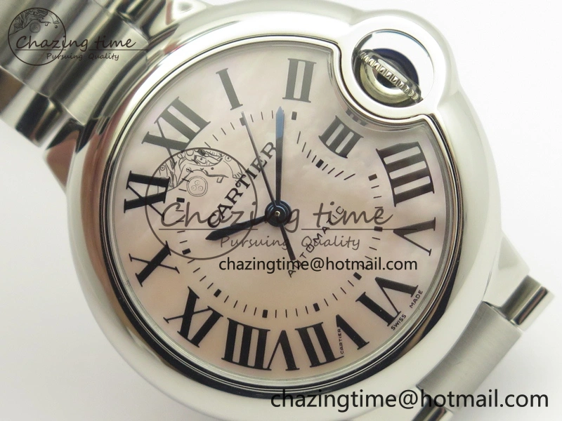 Ballon Bleu 33mm SS V6F 1:1 Best Edition Pink MOP Dial On SS Bracelet SEIKO NH05A
