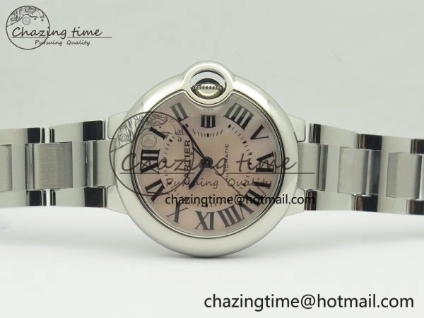 Ballon Bleu 33mm SS V6F 1:1 Best Edition Pink MOP Dial On SS Bracelet SEIKO NH05A