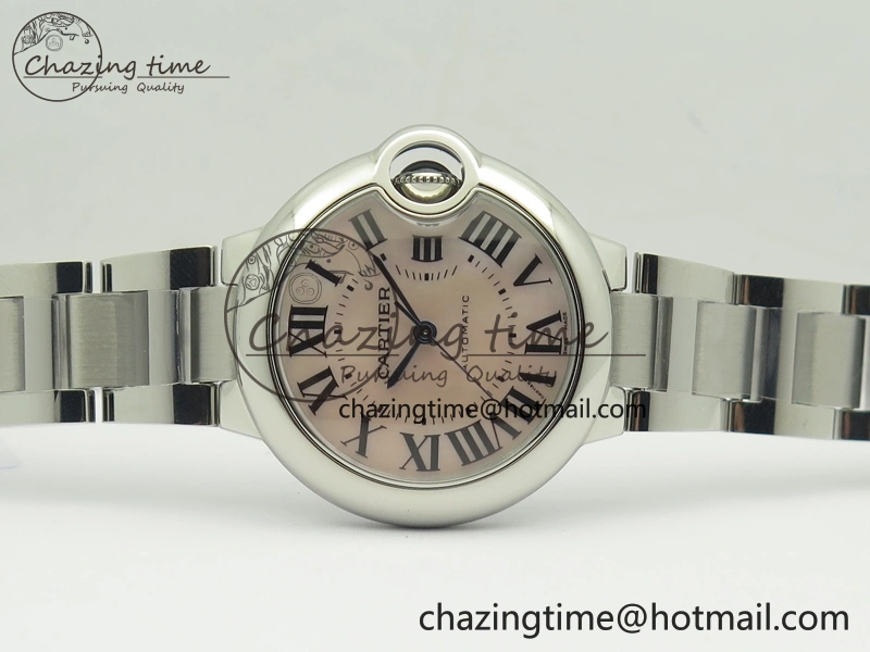 Ballon Bleu 33mm SS V6F 1:1 Best Edition Pink MOP Dial On SS Bracelet SEIKO NH05A