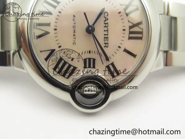 Ballon Bleu 33mm SS V6F 1:1 Best Edition Pink MOP Dial On SS Bracelet SEIKO NH05A