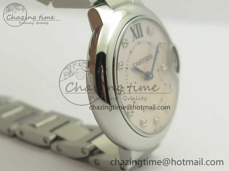 Ballon Bleu 33mm SS V6F 1:1 Best Edition Pink MOP Dial on SS Bracelet Quartz