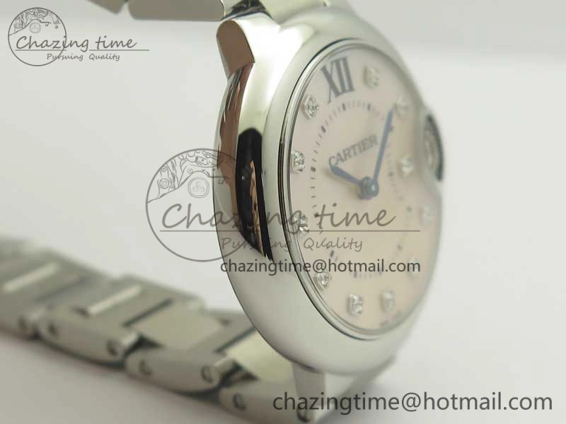 Ballon Bleu 33mm SS V6F 1:1 Best Edition Pink MOP Dial on SS Bracelet Quartz