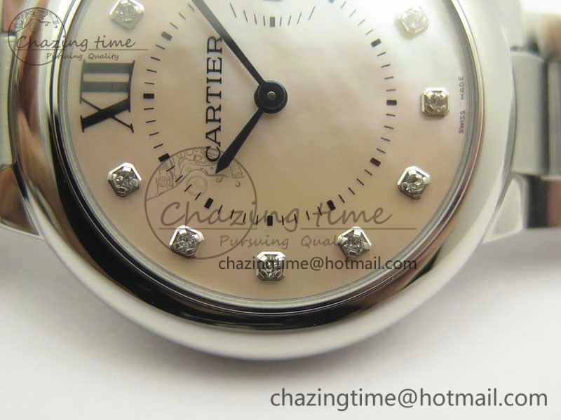 Ballon Bleu 33mm SS V6F 1:1 Best Edition Pink MOP Dial on SS Bracelet Quartz