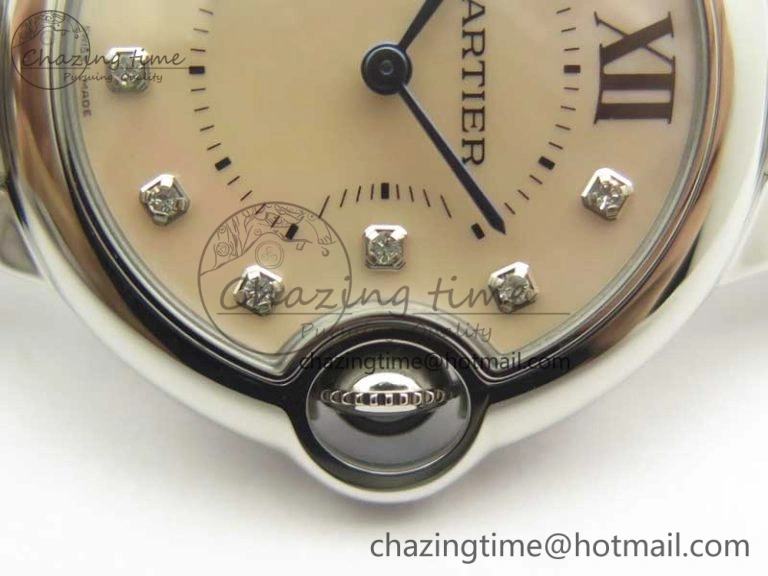 Ballon Bleu 33mm SS V6F 1:1 Best Edition Pink MOP Dial on SS Bracelet Quartz