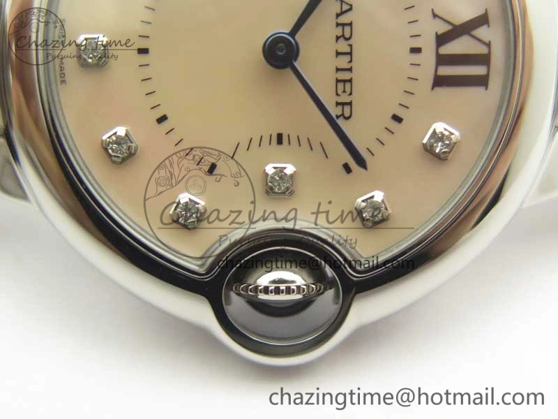 Ballon Bleu 33mm SS V6F 1:1 Best Edition Pink MOP Dial on SS Bracelet Quartz