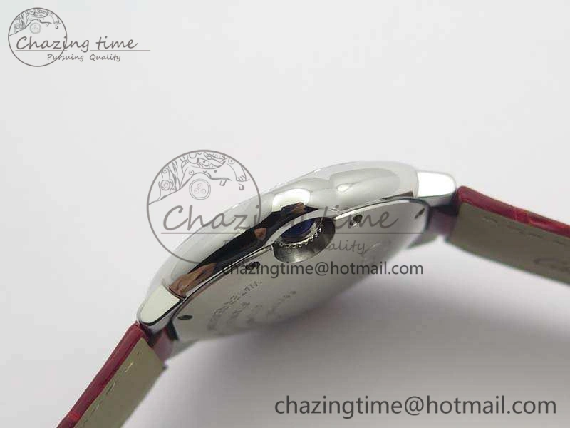 Ballon Bleu 33mm SS V6F 1:1 Best Edition Red Dial On Leather Strap SEIKO NH05A