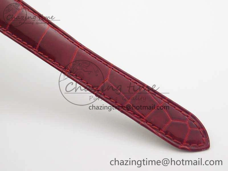 Ballon Bleu 33mm SS V6F 1:1 Best Edition Red Dial On Leather Strap SEIKO NH05A