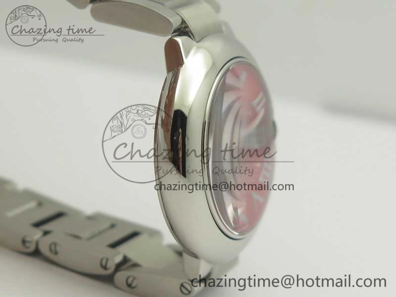 Ballon Bleu 33mm SS V6F 1:1 Best Edition Red Dial on SS Bracelet Quartz