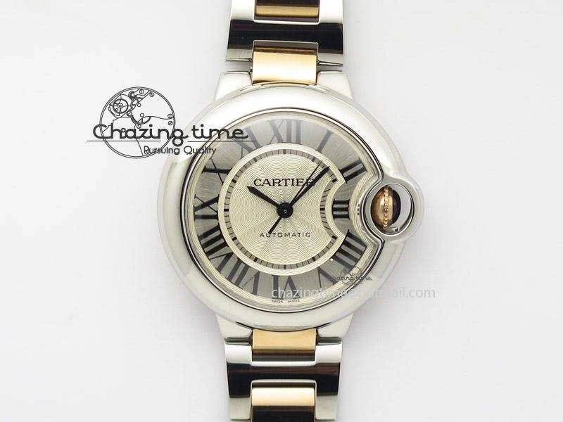 Ballon Bleu 33mm SS V6F 1:1 Best Edition White Dial On SS RG Bracelet SEIKO NH05A