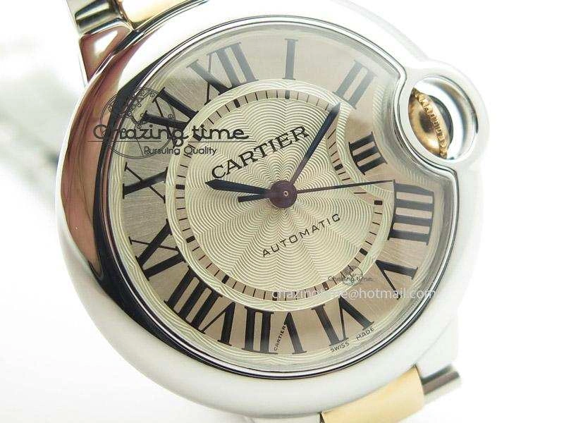 Ballon Bleu 33mm SS V6F 1:1 Best Edition White Dial On SS RG Bracelet SEIKO NH05A