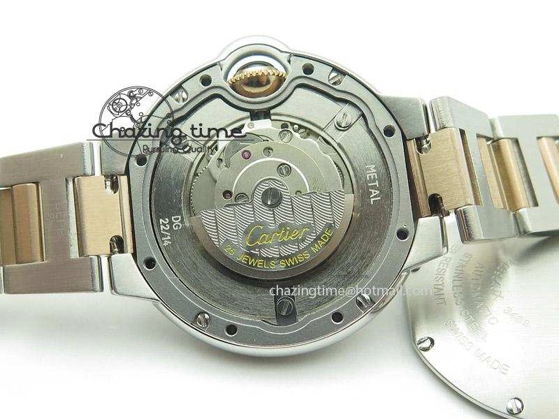Ballon Bleu 33mm SS V6F 1:1 Best Edition White Dial On SS RG Bracelet SEIKO NH05A