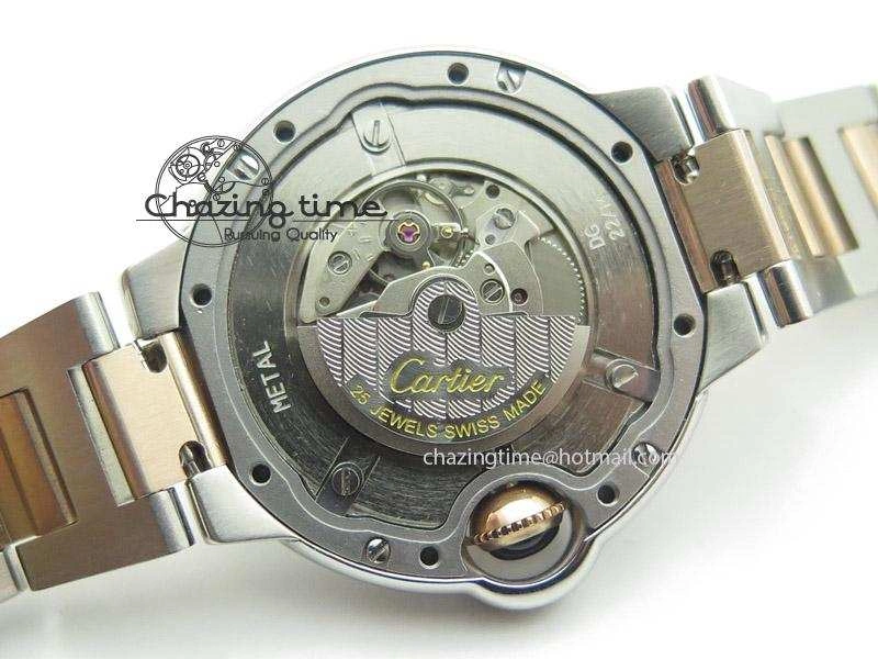 Ballon Bleu 33mm SS V6F 1:1 Best Edition White Dial On SS RG Bracelet SEIKO NH05A