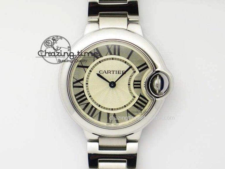 Ballon Bleu 33mm SS V6F 1:1 Best Edition White Dial On SS RG Bracelet SEIKO NH05A