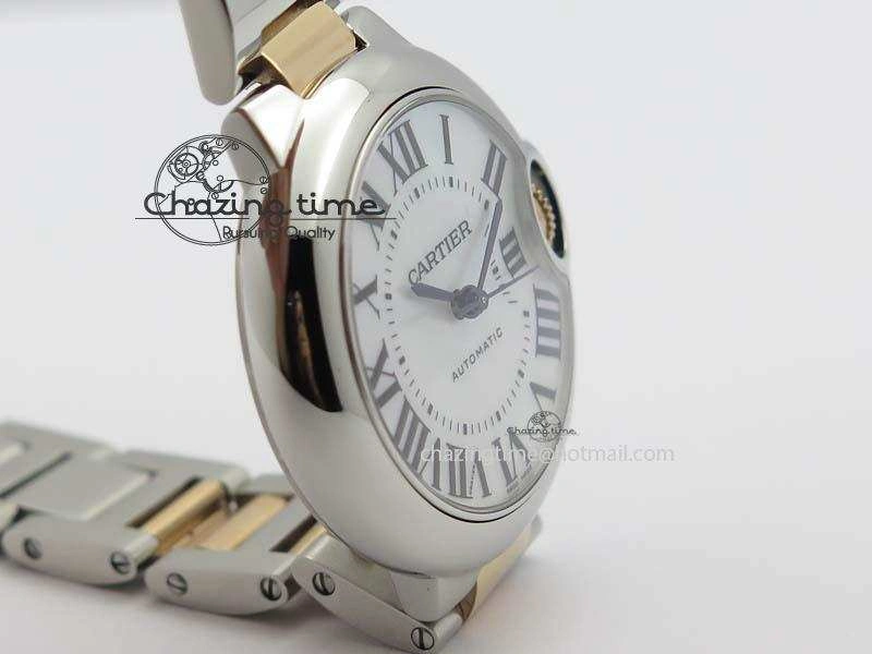 Ballon Bleu 33mm SS V6F 1:1 Best Edition White MOP Dial On SS RG Bracelet SEIKO NH05A
