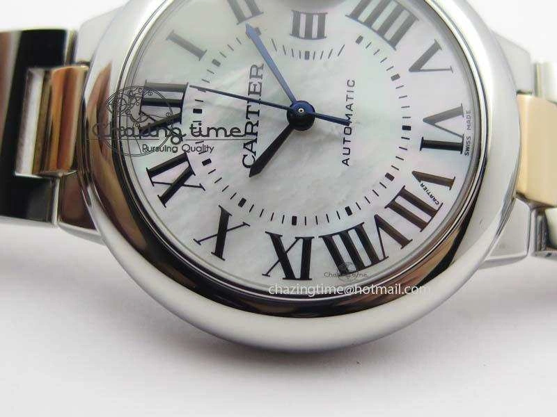 Ballon Bleu 33mm SS V6F 1:1 Best Edition White MOP Dial On SS RG Bracelet SEIKO NH05A