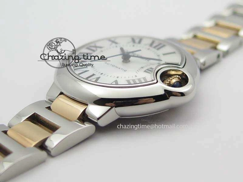 Ballon Bleu 33mm SS V6F 1:1 Best Edition White MOP Dial On SS RG Bracelet SEIKO NH05A