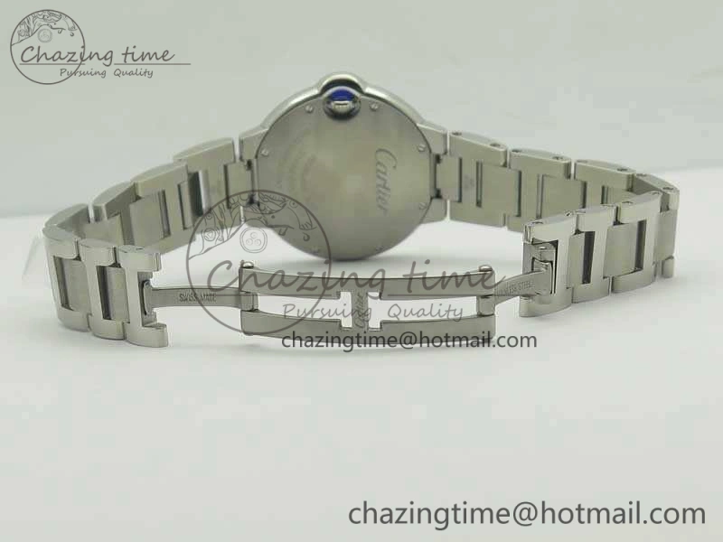 Ballon Bleu 33mm SS V6F 1:1 Best Edition White MOP Diam Dial On SS Bracelet Quartz