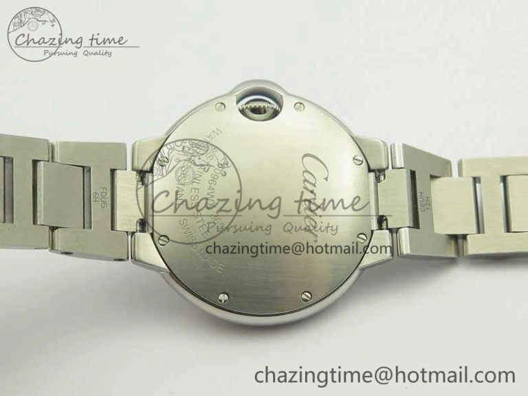 Ballon Bleu 33mm SS V6F 1:1 Best Edition White MOP Diam Dial On SS Bracelet Quartz