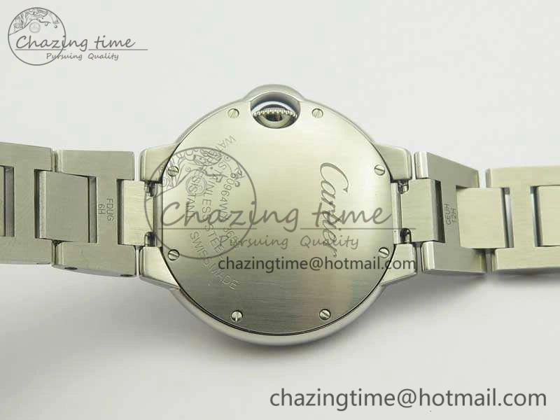 Ballon Bleu 33mm SS V6F 1:1 Best Edition White MOP Diam Dial On SS Bracelet Quartz