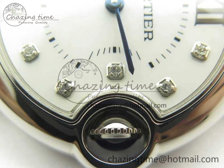 Ballon Bleu 33mm SS V6F 1:1 Best Edition White MOP Diam Dial On SS Bracelet Quartz