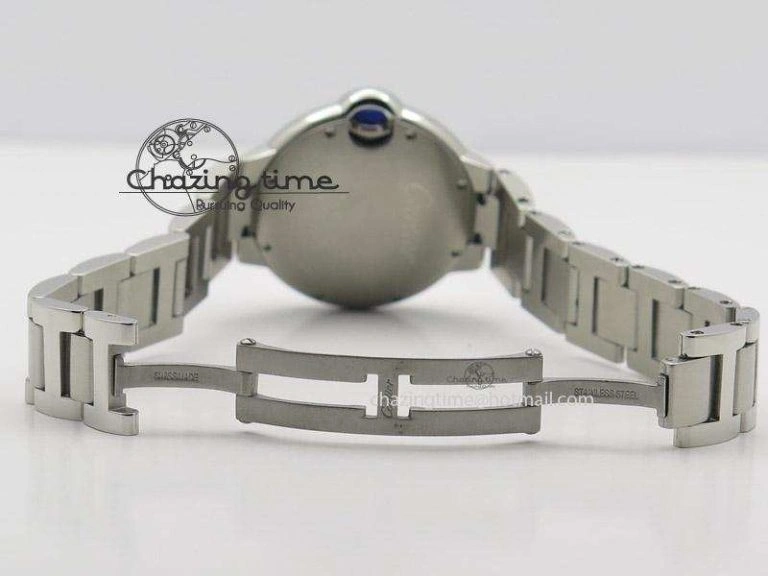 Ballon Bleu 33mm SS V6F Best Edition White Dial Diamonds Markers On SS Bracelet SEIKO NH05A