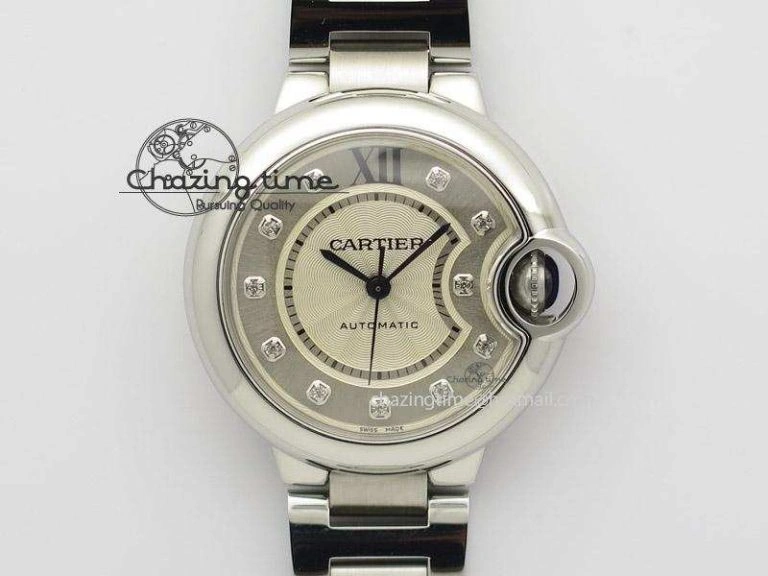 Ballon Bleu 33mm SS V6F Best Edition White Dial Diamonds Markers On SS Bracelet SEIKO NH05A