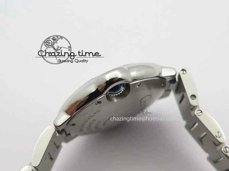 Ballon Bleu 33mm SS V6F Diamond Markers Pink Mop Dial On SS Bracelet Ronda Quartz