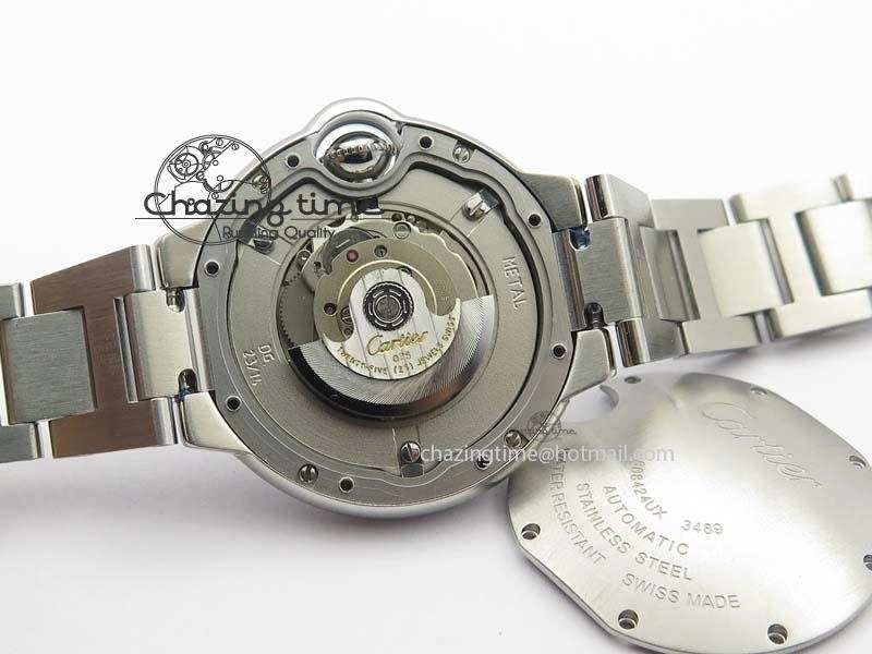 Ballon Bleu 33mm SS V6F Diamond Markers Pink Mop Dial On SS Bracelet Ronda Quartz