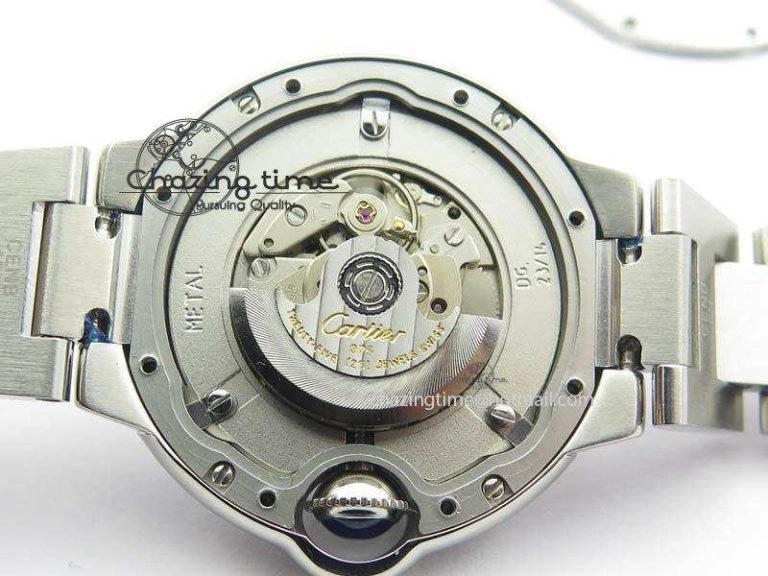 Ballon Bleu 33mm SS V6F Diamond Markers Pink Mop Dial On SS Bracelet Ronda Quartz