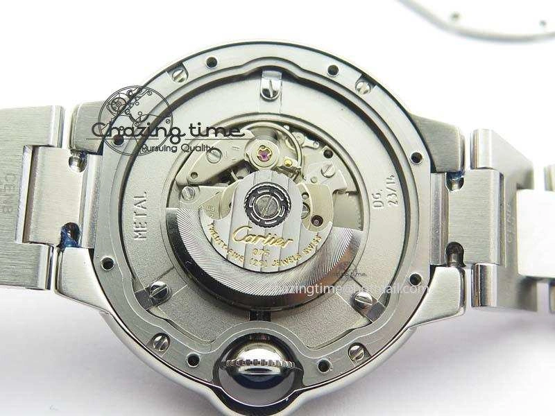 Ballon Bleu 33mm SS V6F Diamond Markers Pink Mop Dial On SS Bracelet Ronda Quartz