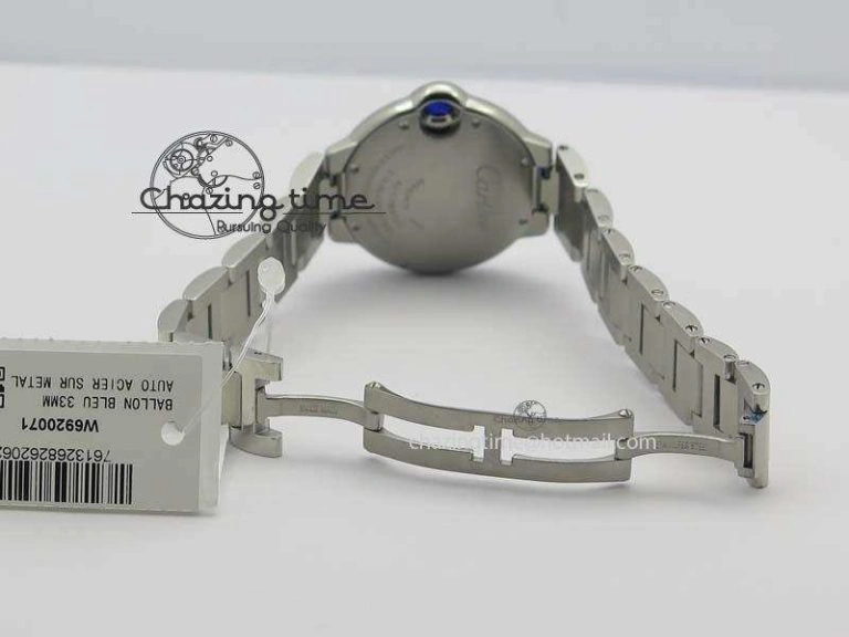 Ballon Bleu 33mm SS V6F Diamond Markers Pink Mop Dial On SS Bracelet Ronda Quartz