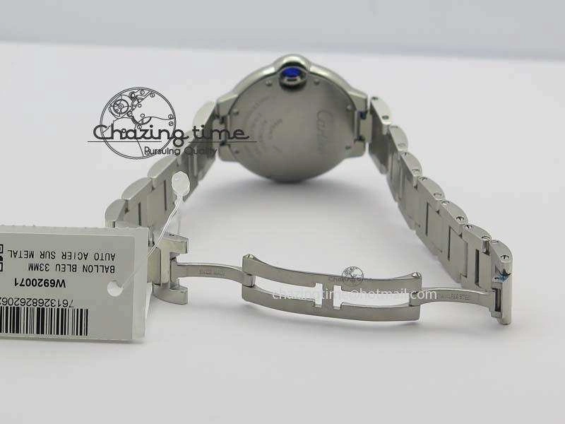 Ballon Bleu 33mm SS V6F Diamond Markers Pink Mop Dial On SS Bracelet Ronda Quartz
