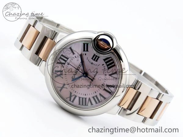 Ballon Bleu 33mm SS RG AF 1:1 Best Edition Pink MOP Dial on SS RG Bracelet SEIKO NH05A