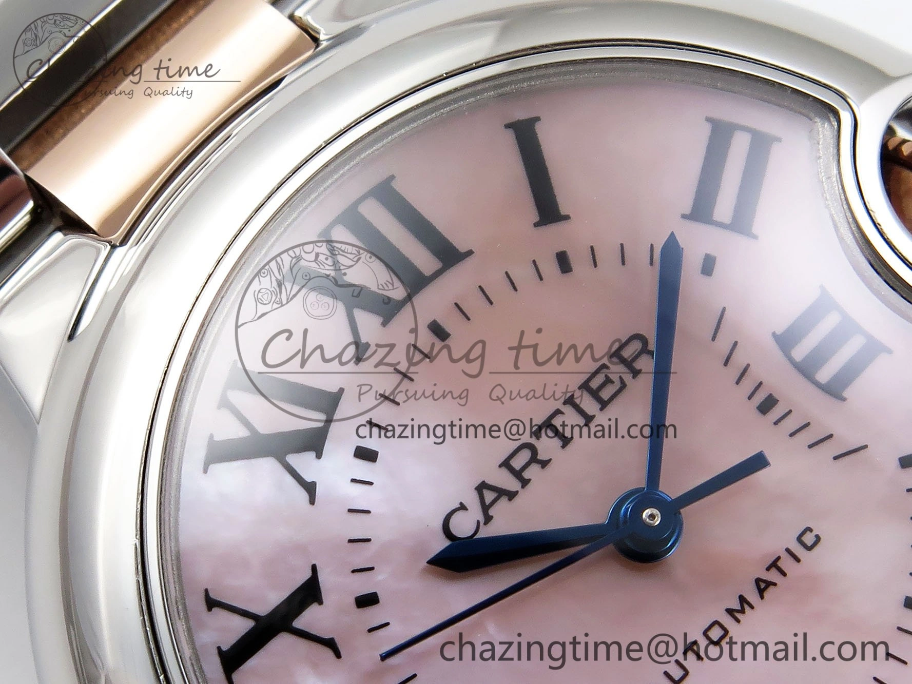 Ballon Bleu 33mm SS RG AF 1:1 Best Edition Pink MOP Dial on SS RG Bracelet SEIKO NH05A