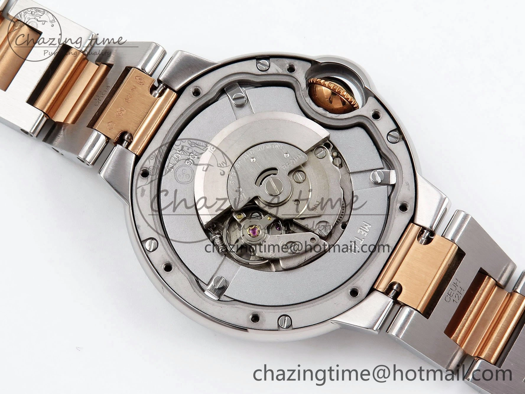 Ballon Bleu 33mm SS RG AF 1:1 Best Edition Silver Dial on SS RG Bracelet SEIKO NH05A