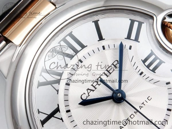 Ballon Bleu 33mm SS RG AF 1:1 Best Edition Silver Dial on SS RG Bracelet SEIKO NH05A