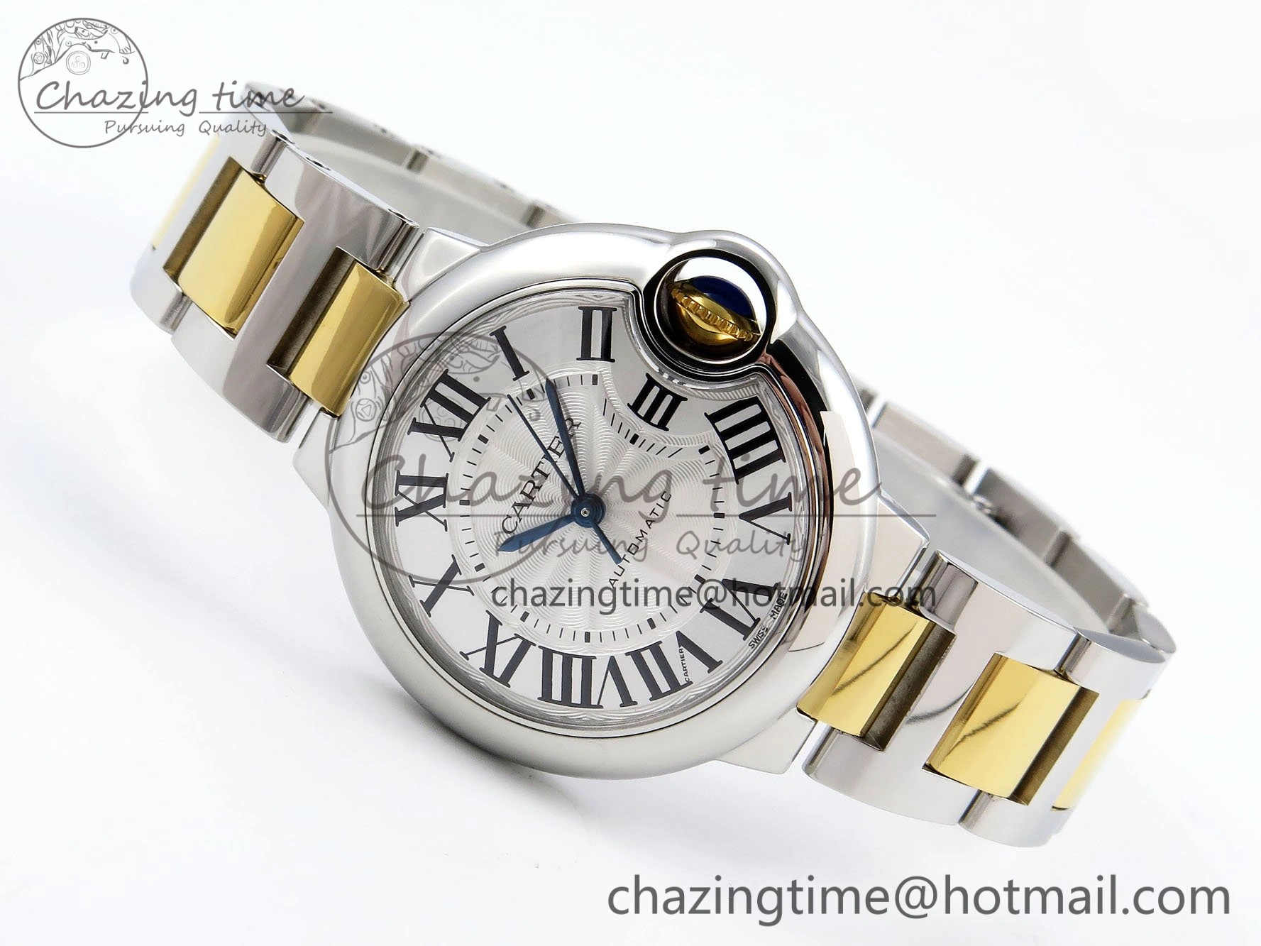 Ballon Bleu 33mm SS YG AF 1:1 Best Edition Silver Dial on SS YG Bracelet SEIKO NH05A
