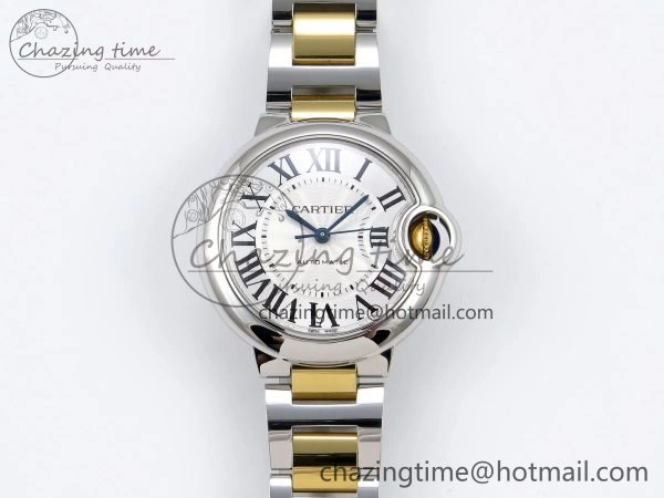 Ballon Bleu 33mm SS YG AF 1:1 Best Edition Silver Dial on SS YG Bracelet SEIKO NH05A