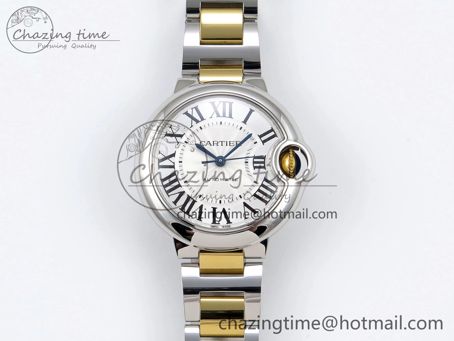 Ballon Bleu 33mm SS YG AF 1:1 Best Edition Silver Dial on SS YG Bracelet SEIKO NH05A