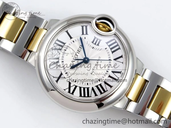 Ballon Bleu 33mm SS YG AF 1:1 Best Edition Silver Dial on SS YG Bracelet SEIKO NH05A