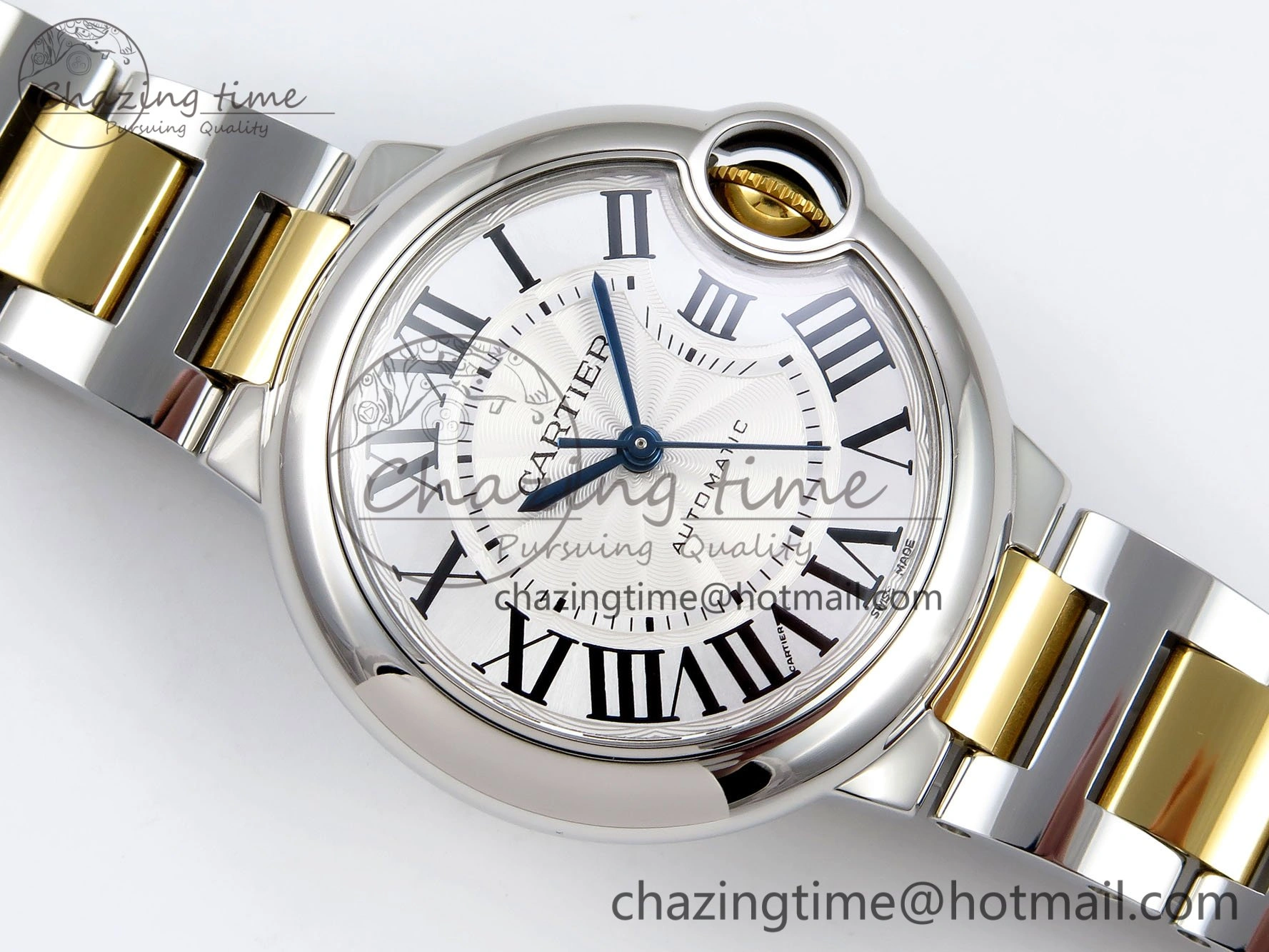Ballon Bleu 33mm SS YG AF 1:1 Best Edition Silver Dial on SS YG Bracelet SEIKO NH05A
