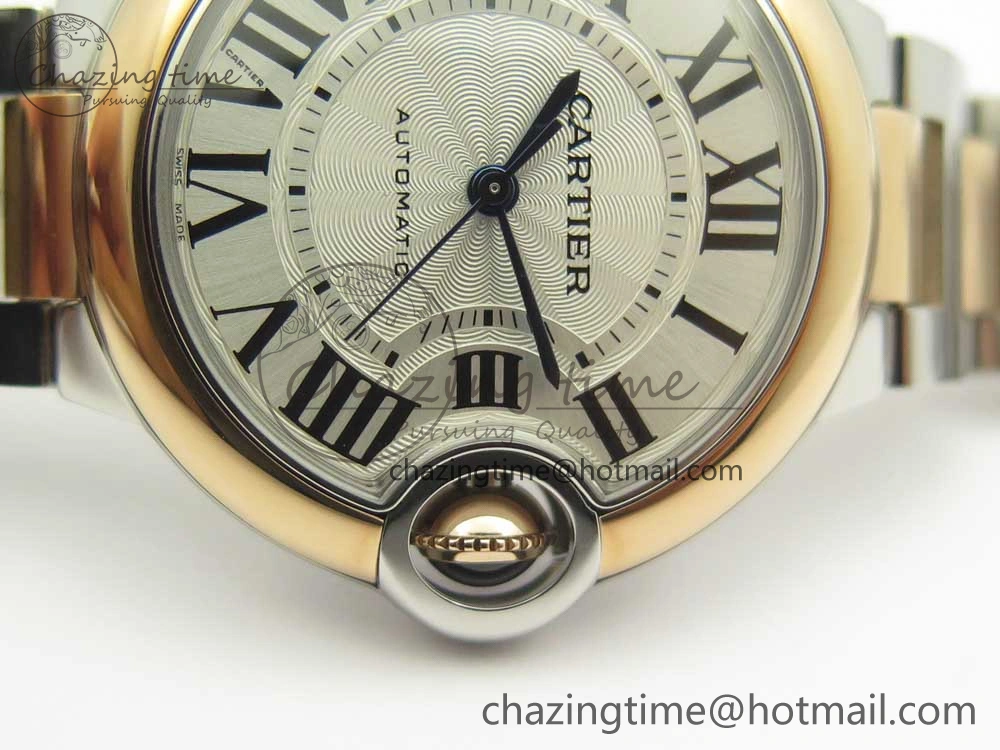 Ballon Bleu 33mm V6F 1:1 Best Edition SS RG White Texture Dial on SS RG Bracelet SEIKO NH05A