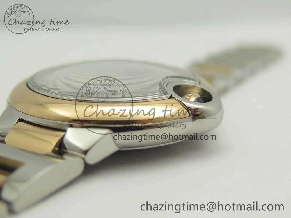 Ballon Bleu 33mm V6F 1:1 Best Edition SS RG White Texture Dial on SS RG Bracelet SEIKO NH05A