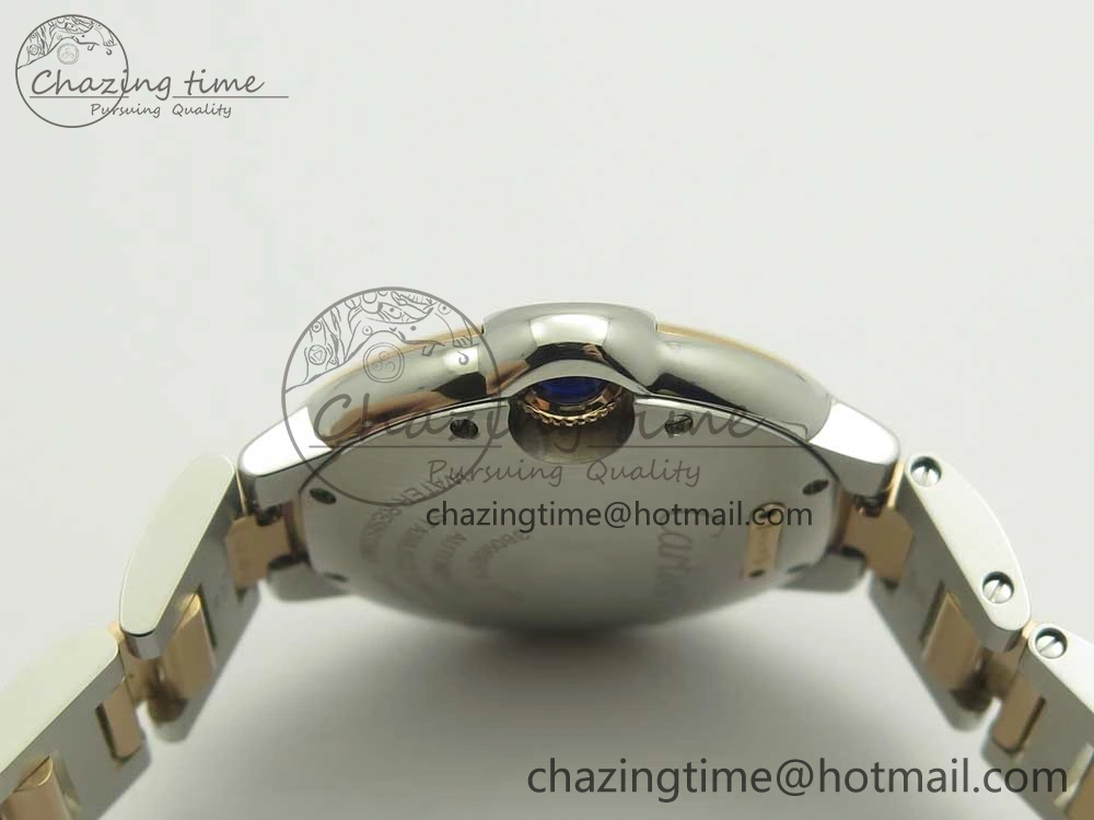 Ballon Bleu 33mm V6F 1:1 Best Edition SS RG White Texture Dial on SS RG Bracelet SEIKO NH05A