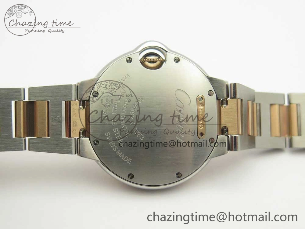 Ballon Bleu 33mm V6F 1:1 Best Edition SS RG White Texture Dial on SS RG Bracelet SEIKO NH05A