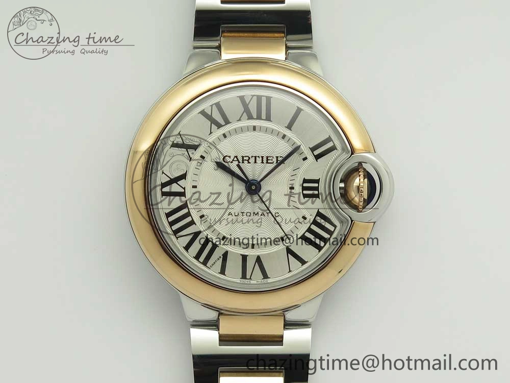 Ballon Bleu 33mm V6F 1:1 Best Edition SS RG White Texture Dial on SS RG Bracelet SEIKO NH05A