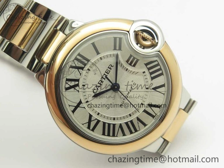 Ballon Bleu 33mm V6F 1:1 Best Edition SS RG White Texture Dial on SS RG Bracelet SEIKO NH05A