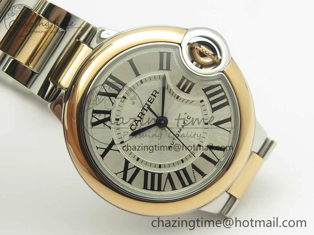 Ballon Bleu 33mm V6F 1:1 Best Edition SS RG White Texture Dial on SS RG Bracelet SEIKO NH05A