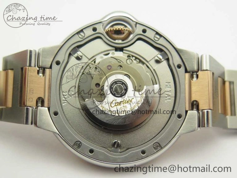 Ballon Bleu 33mm V6F 1:1 Best Edition SS RG White Texture Dial on SS RG Bracelet SEIKO NH05A
